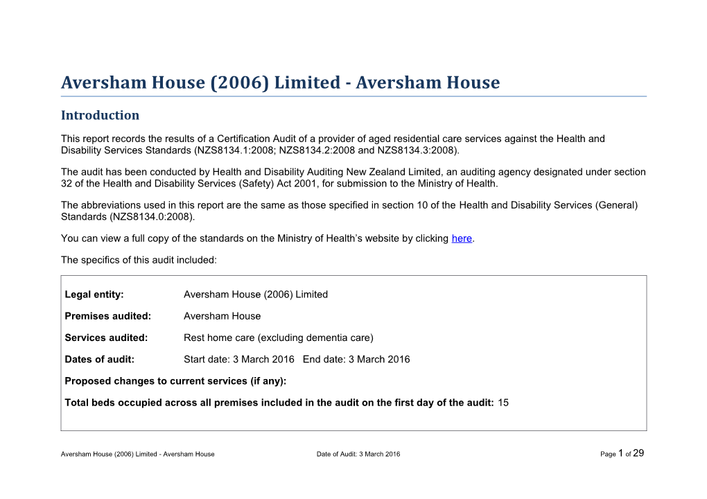 Aversham House (2006) Limited - Aversham House