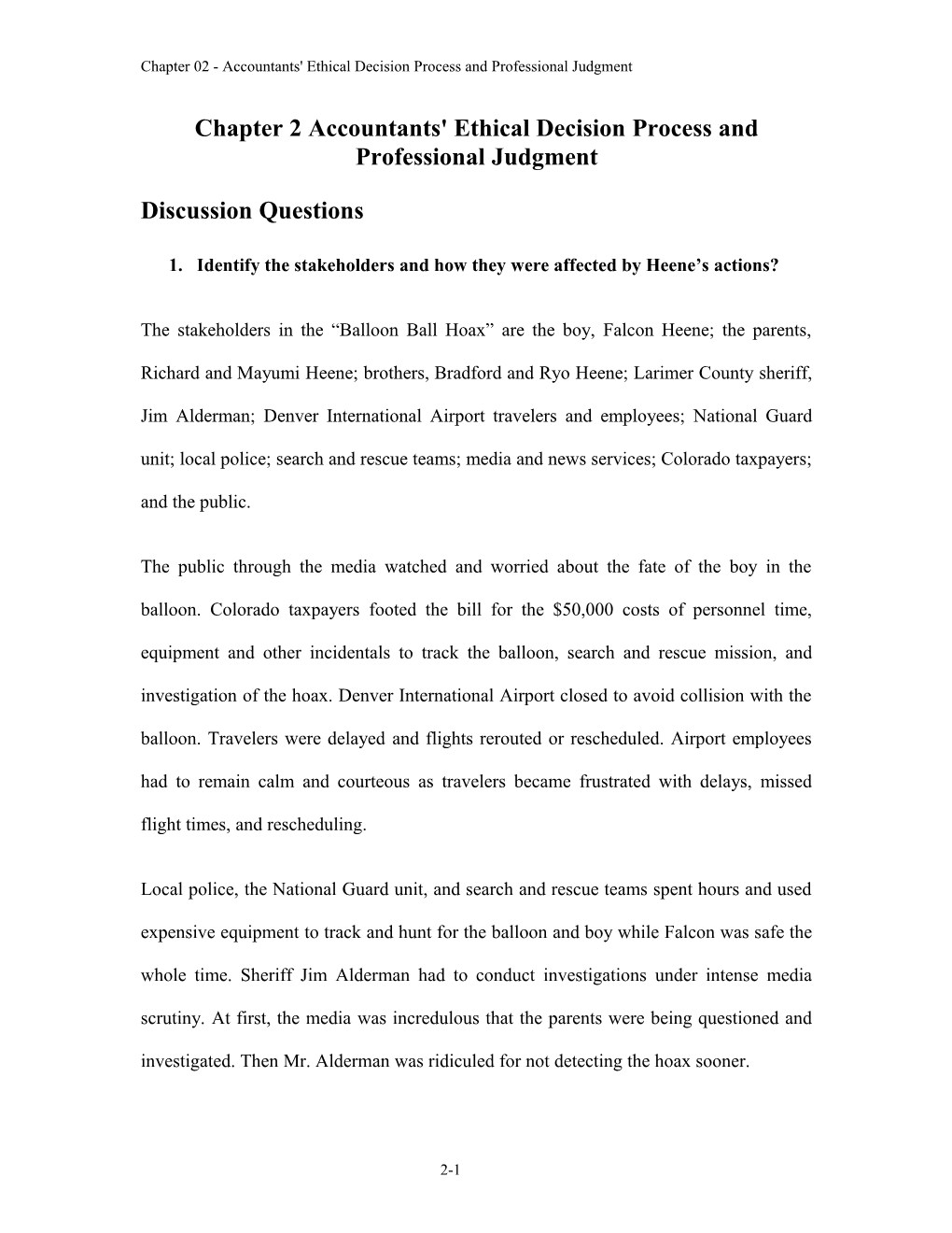 Chapter 2Accountants' Ethical Decision Process and Professional Judgment