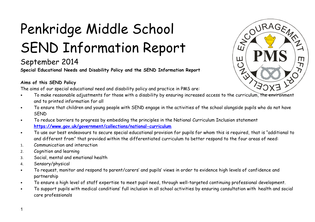 Special Educational Needs and Disability Policyand the SEND Information Report