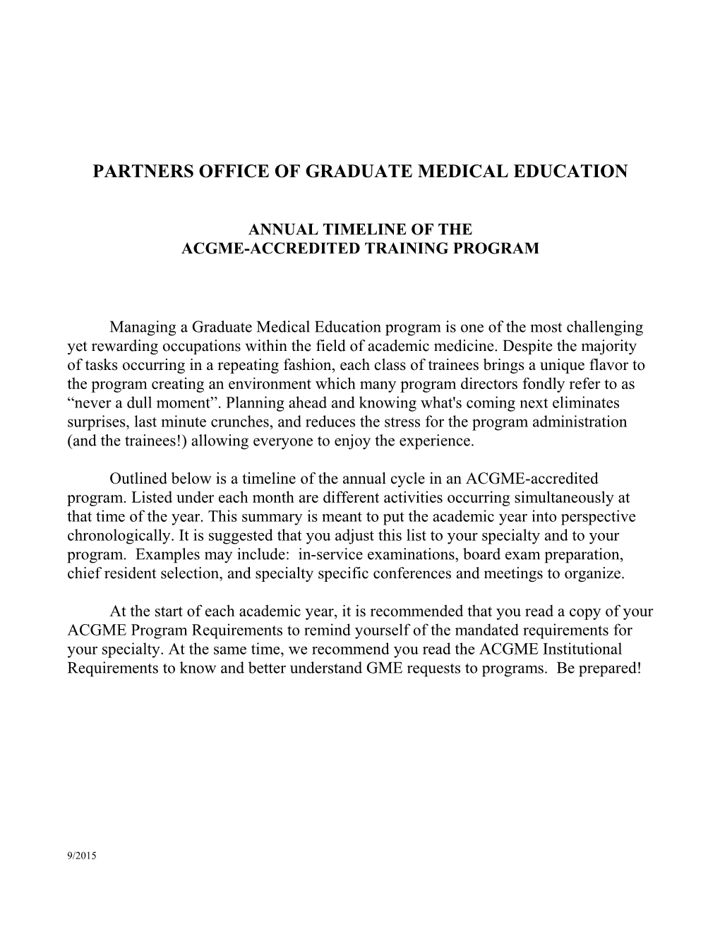 Partners Office of Graduate Medical Education