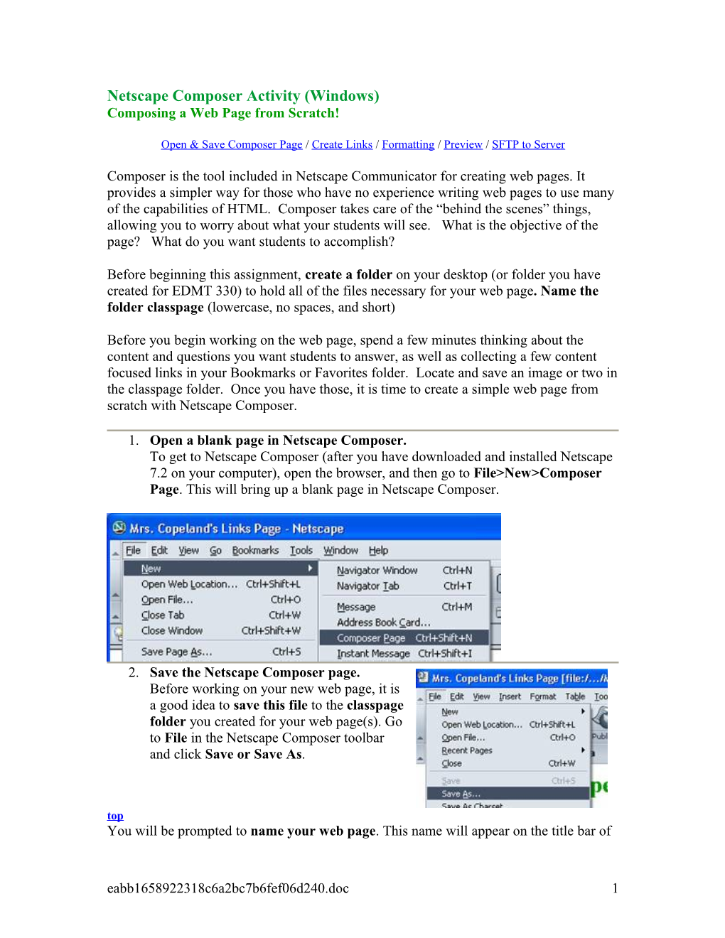 Netscape Composer on Windows