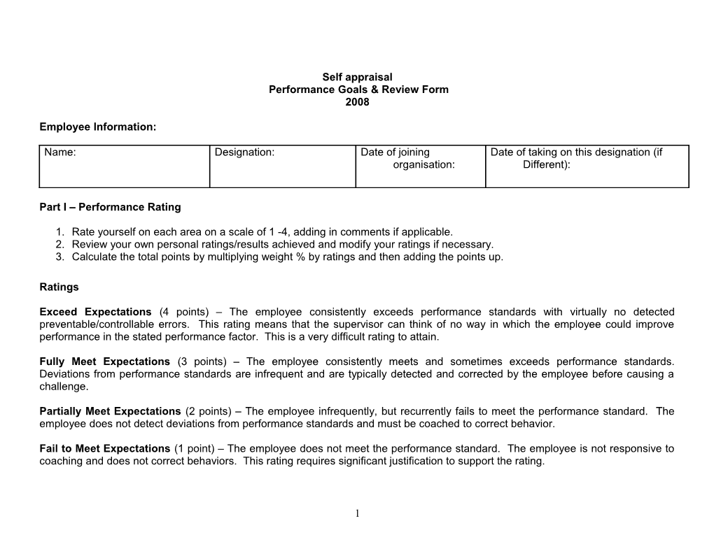 Performance Goals & Review Form