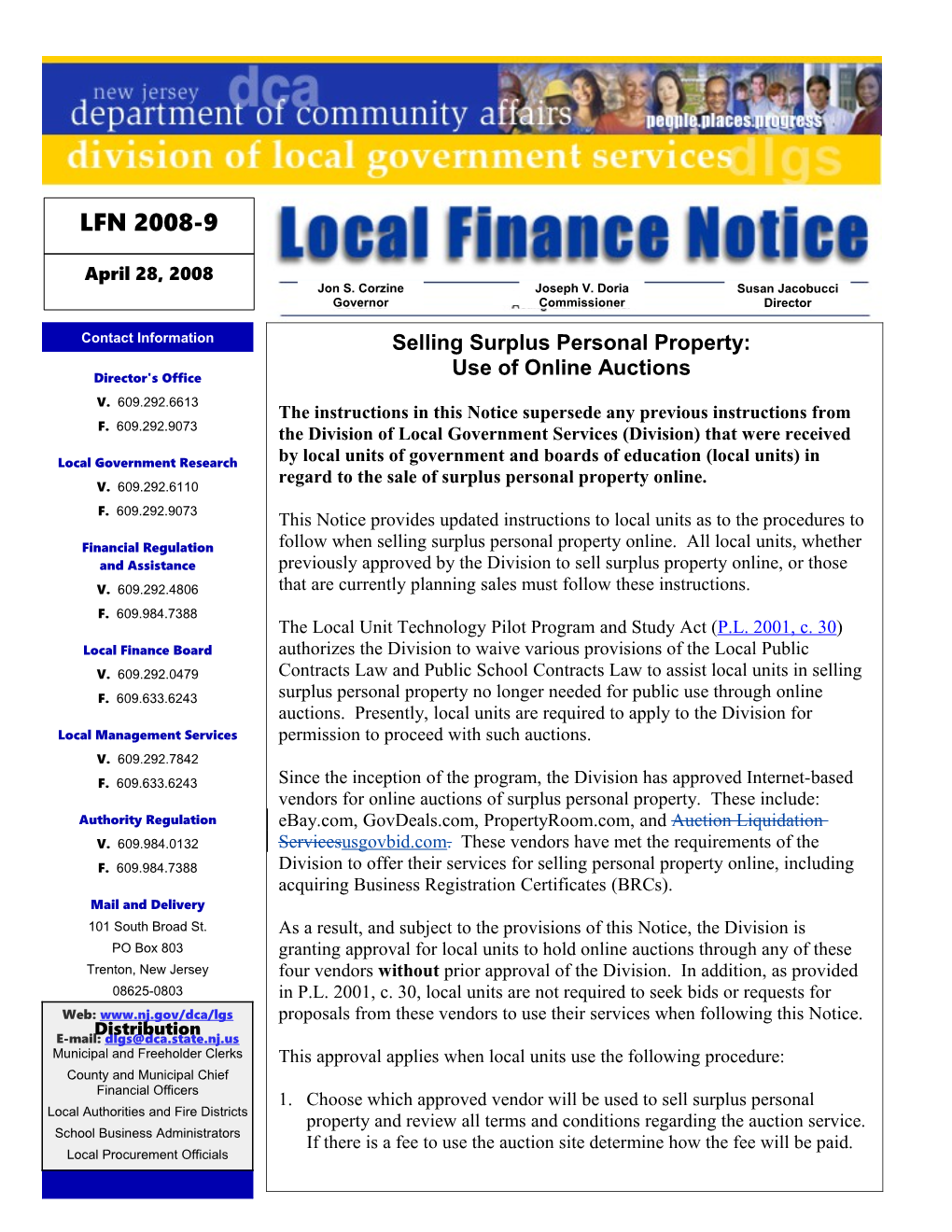 Local Finance Notice 2008-9April 28, 2008Page 1