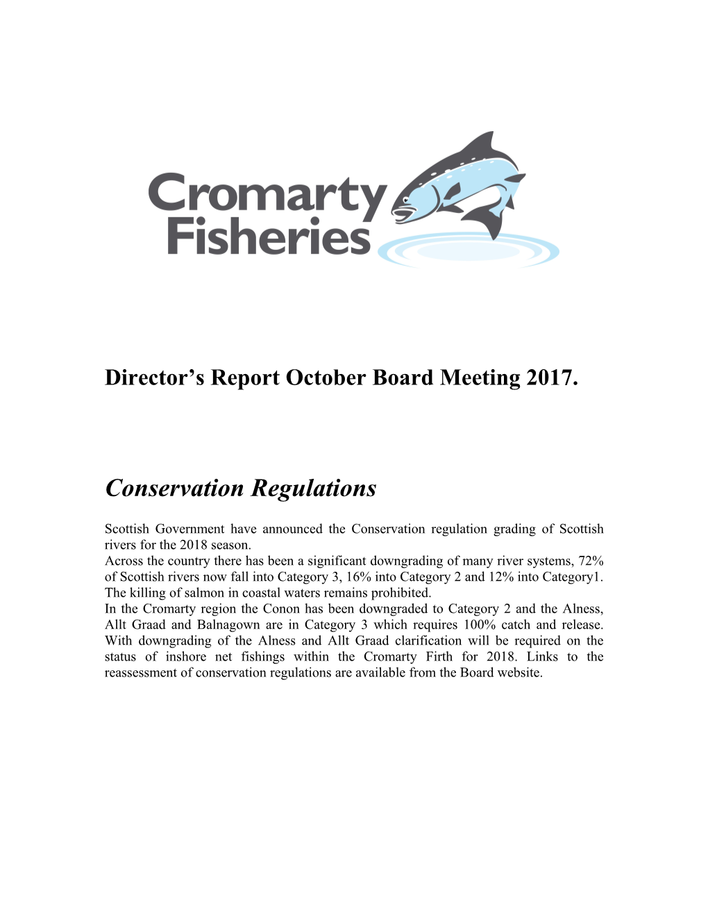 Director S Report October Board Meeting 2017