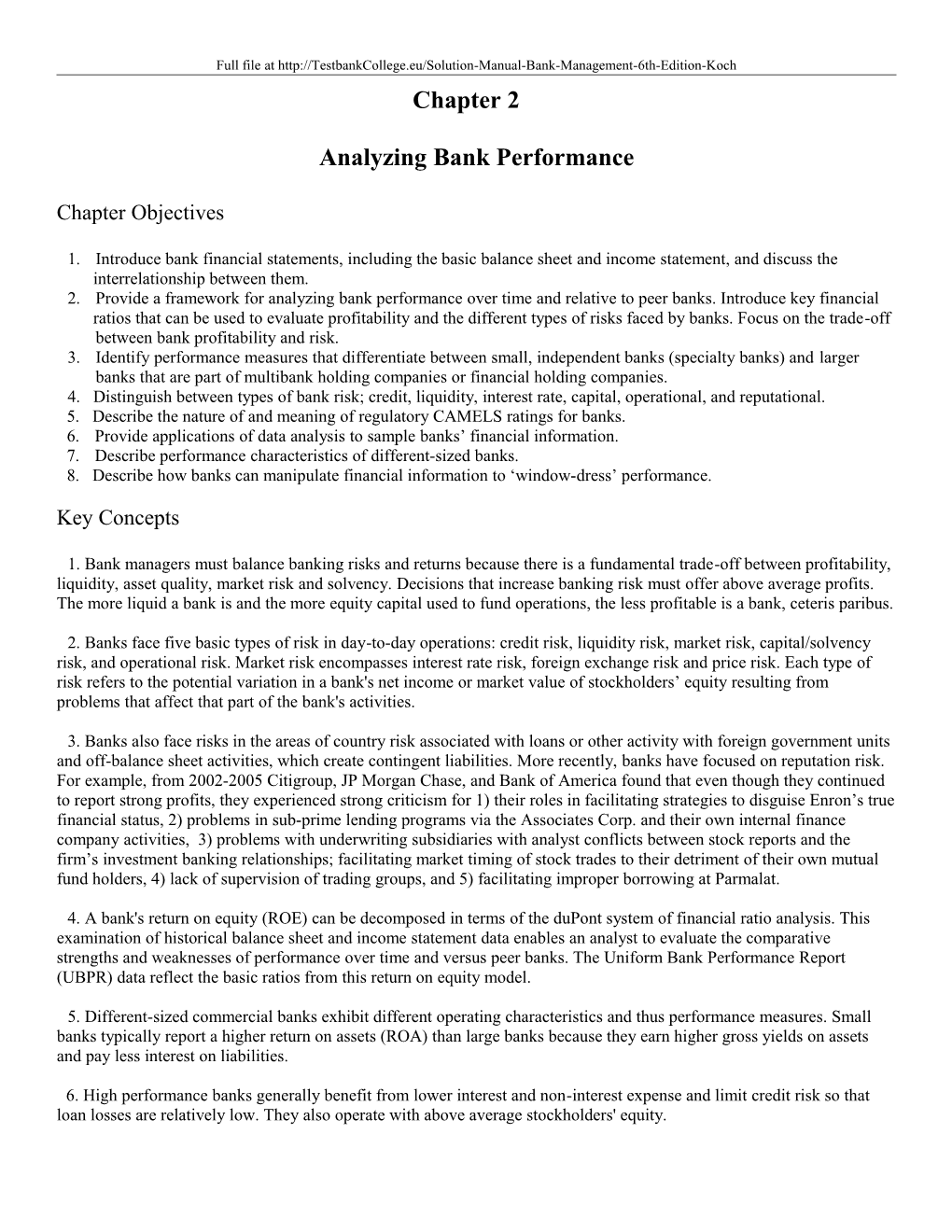 Analyzing Bank Performance