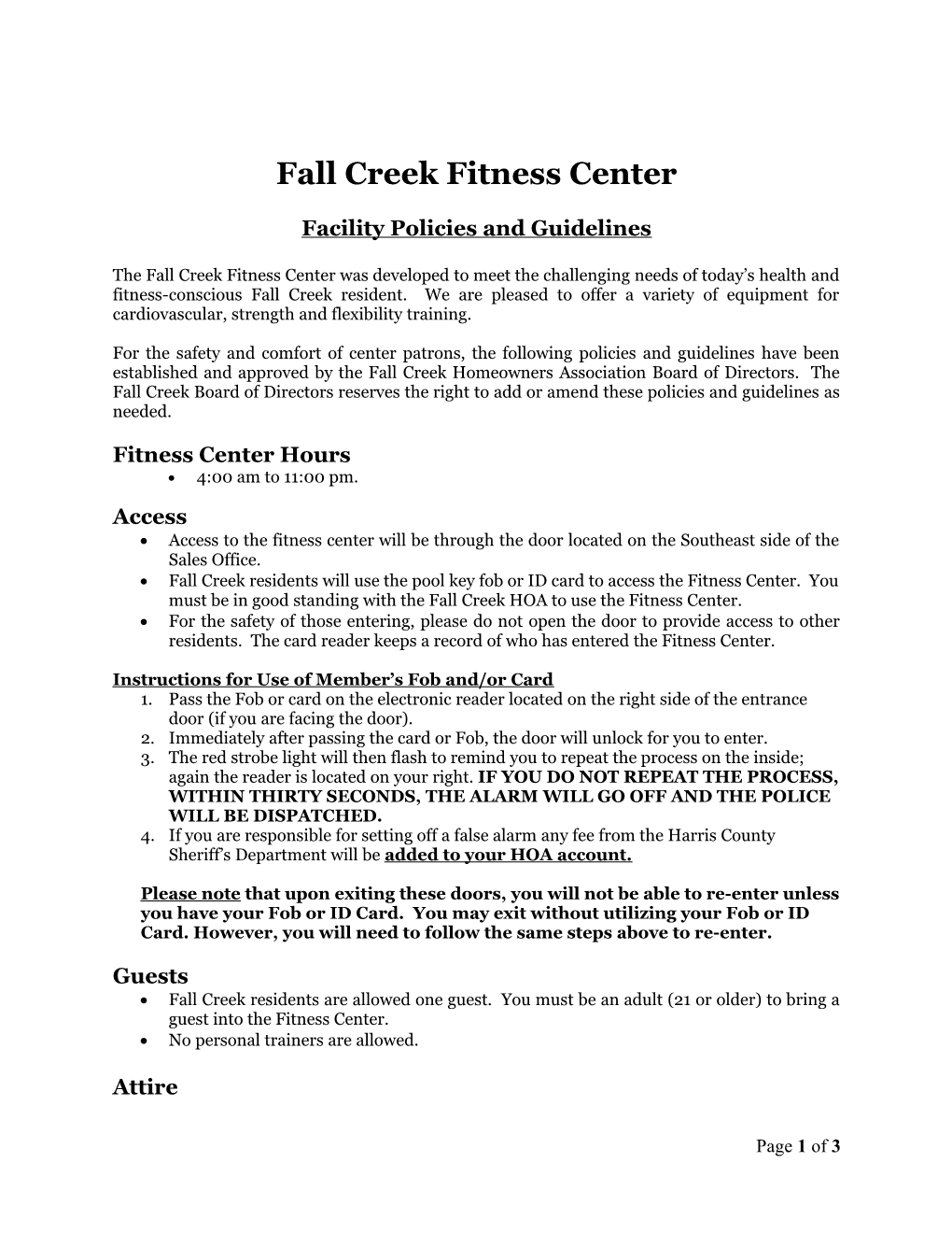 Fall Creek Fitness Center