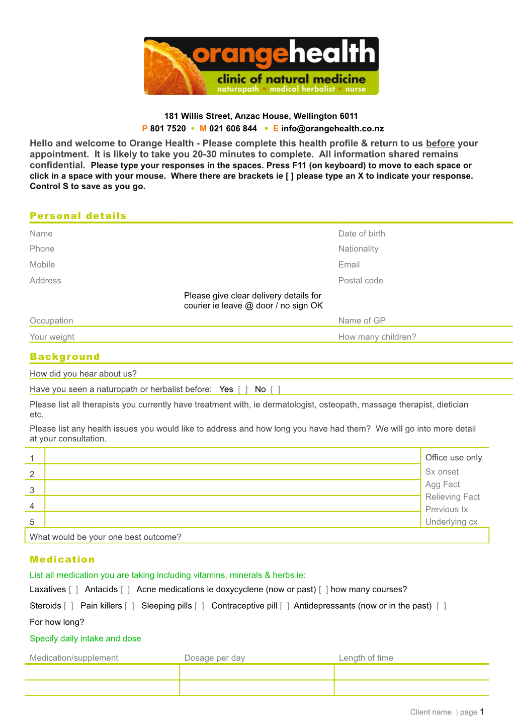 Target Audience Profiling Questionnaire