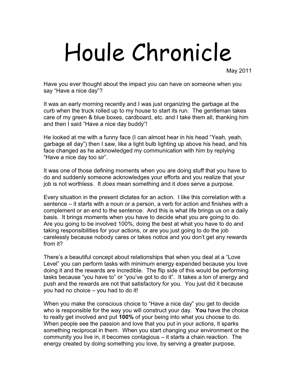 Houle Chronicle
