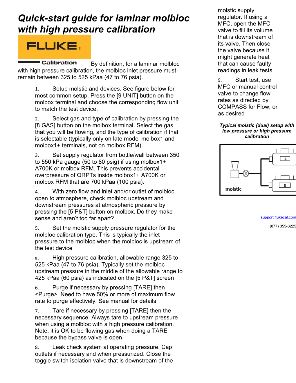 Quick-Start Guide for Laminar Molbloc with High Pressure Calibration