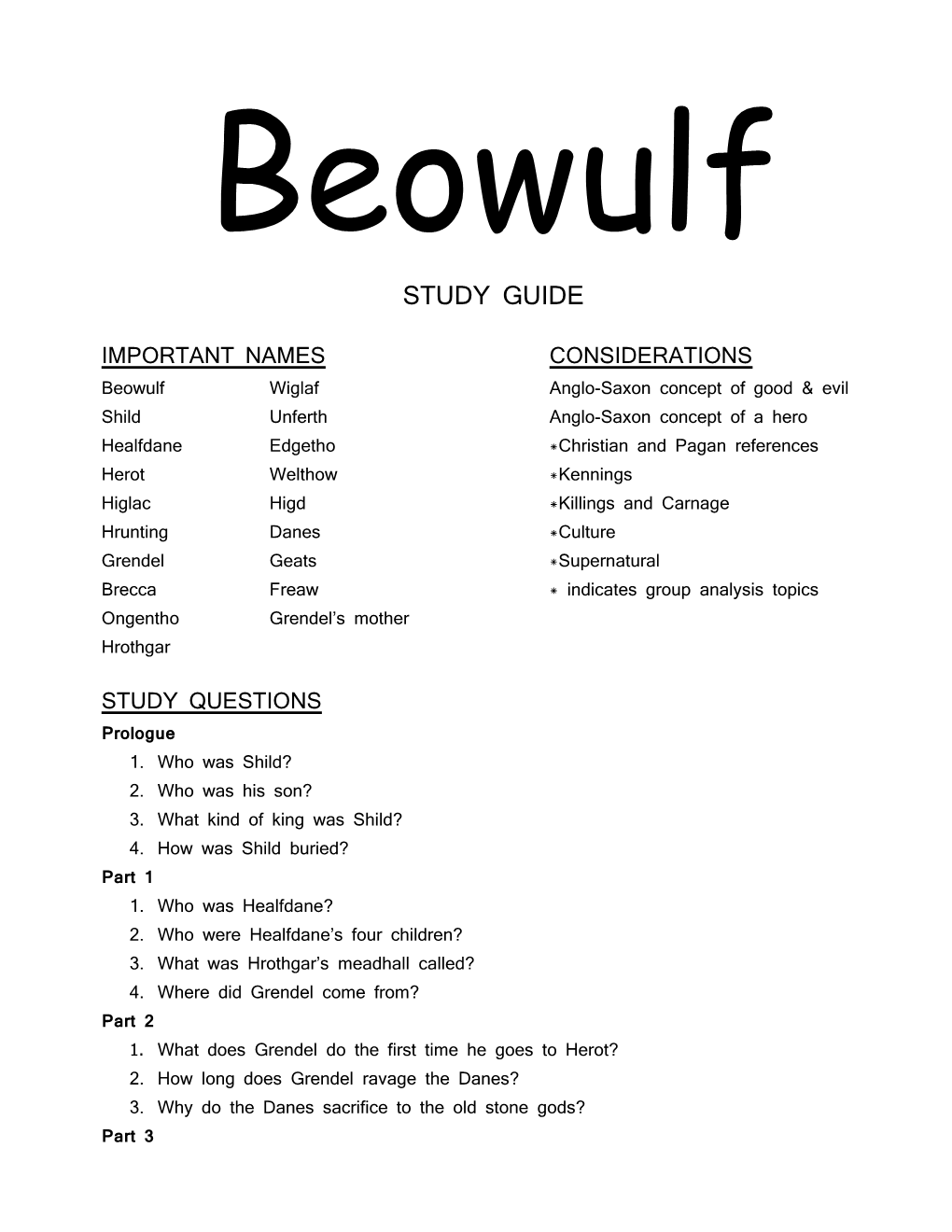 Beowulfwiglafanglo-Saxon Concept of Good & Evil