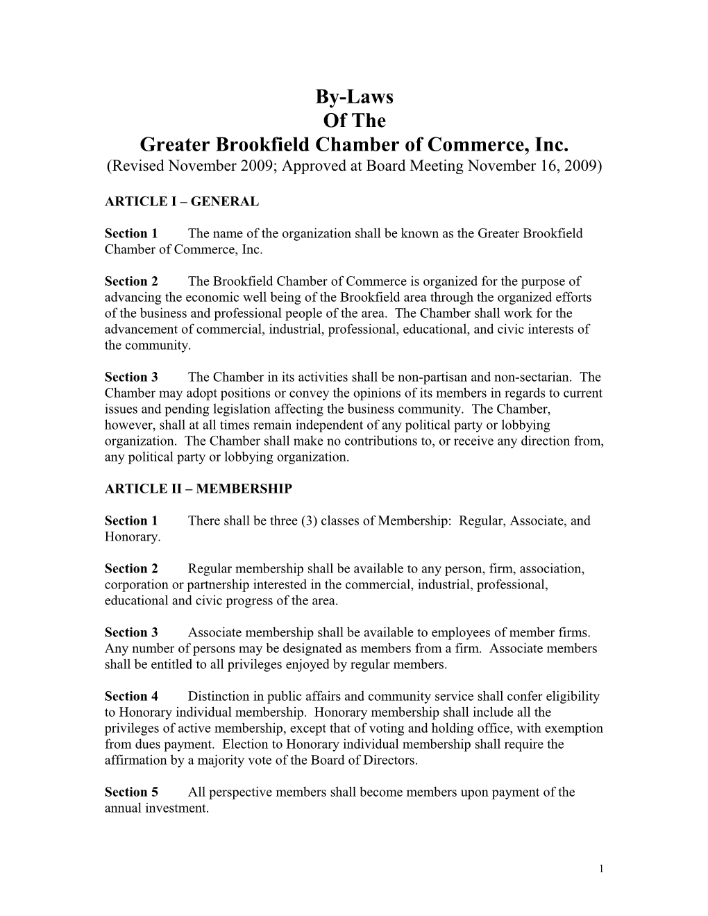 Greater Brookfield Chamber of Commerce, Inc