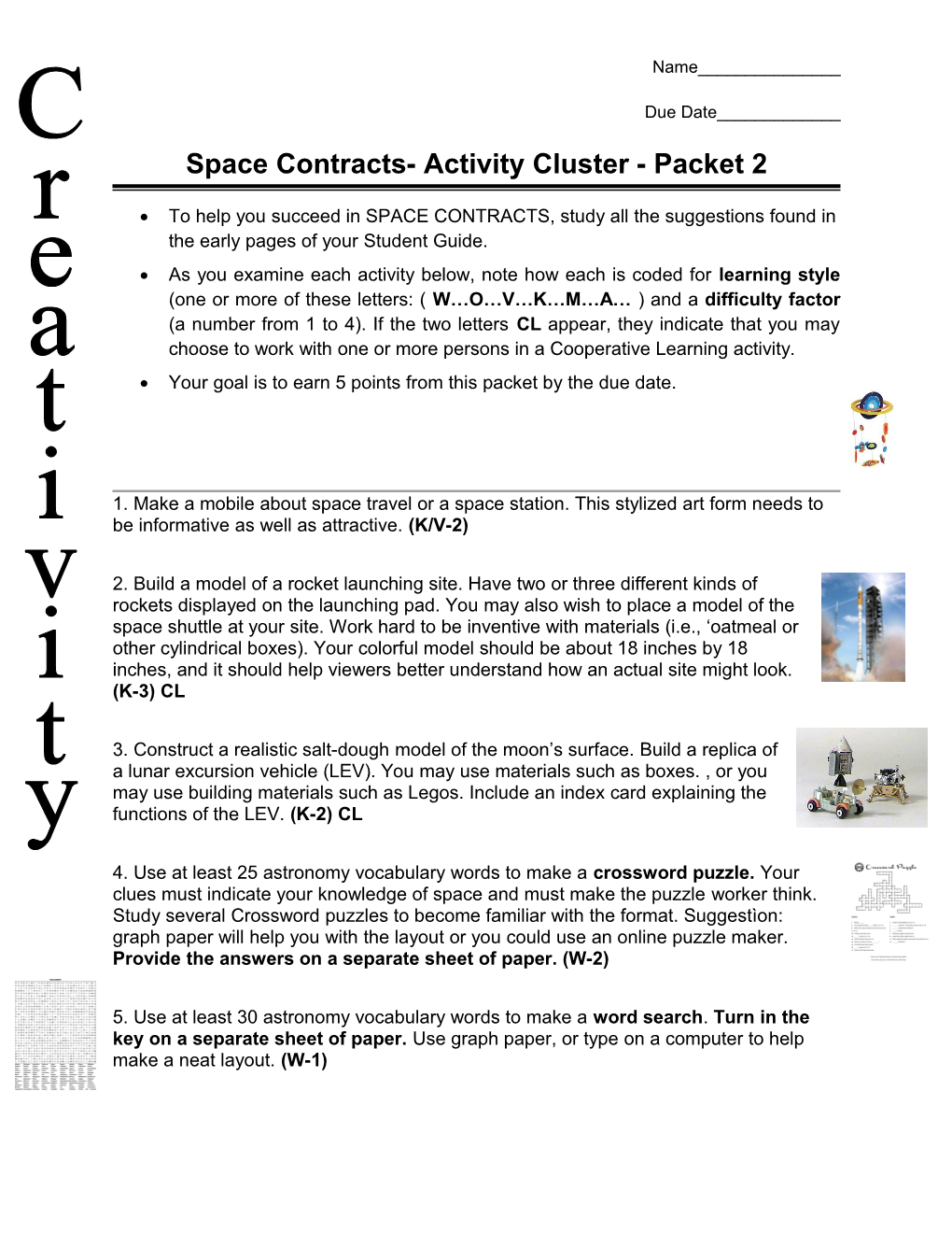 Space Contracts- Activity Cluster - Packet 2