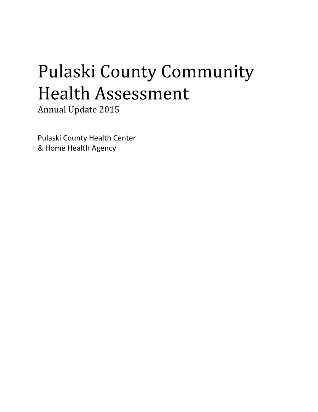 Pulaski County Community Health Assessment