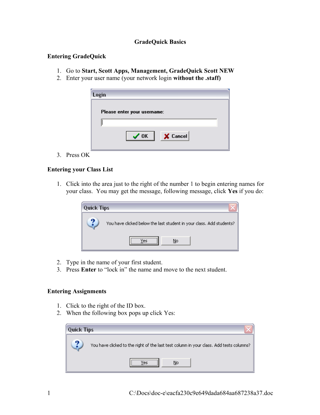 Gradequick Basics