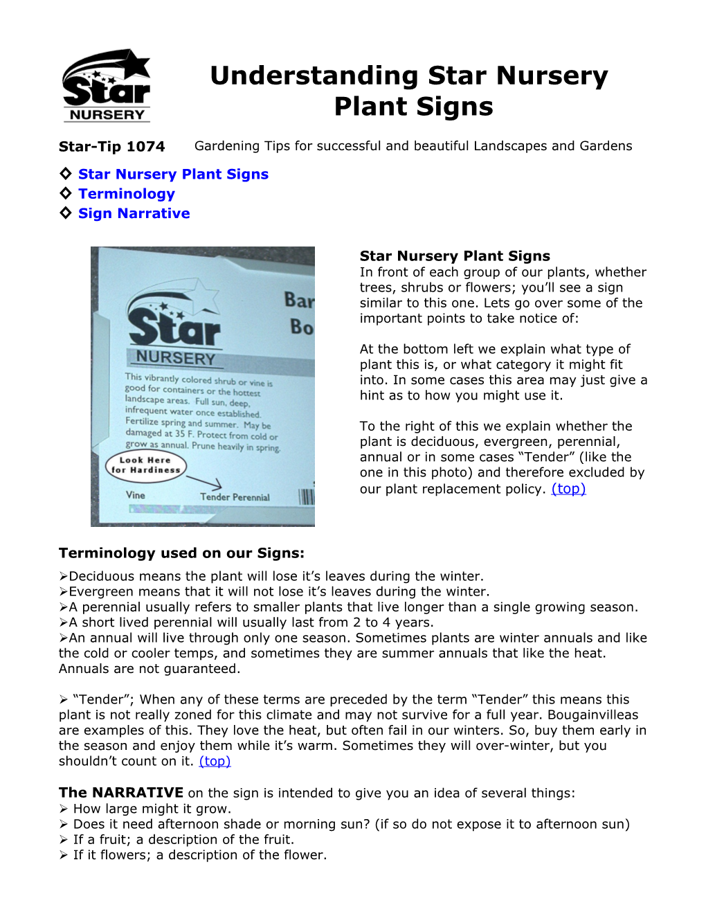 Understanding the Star Nursery Plant Signs