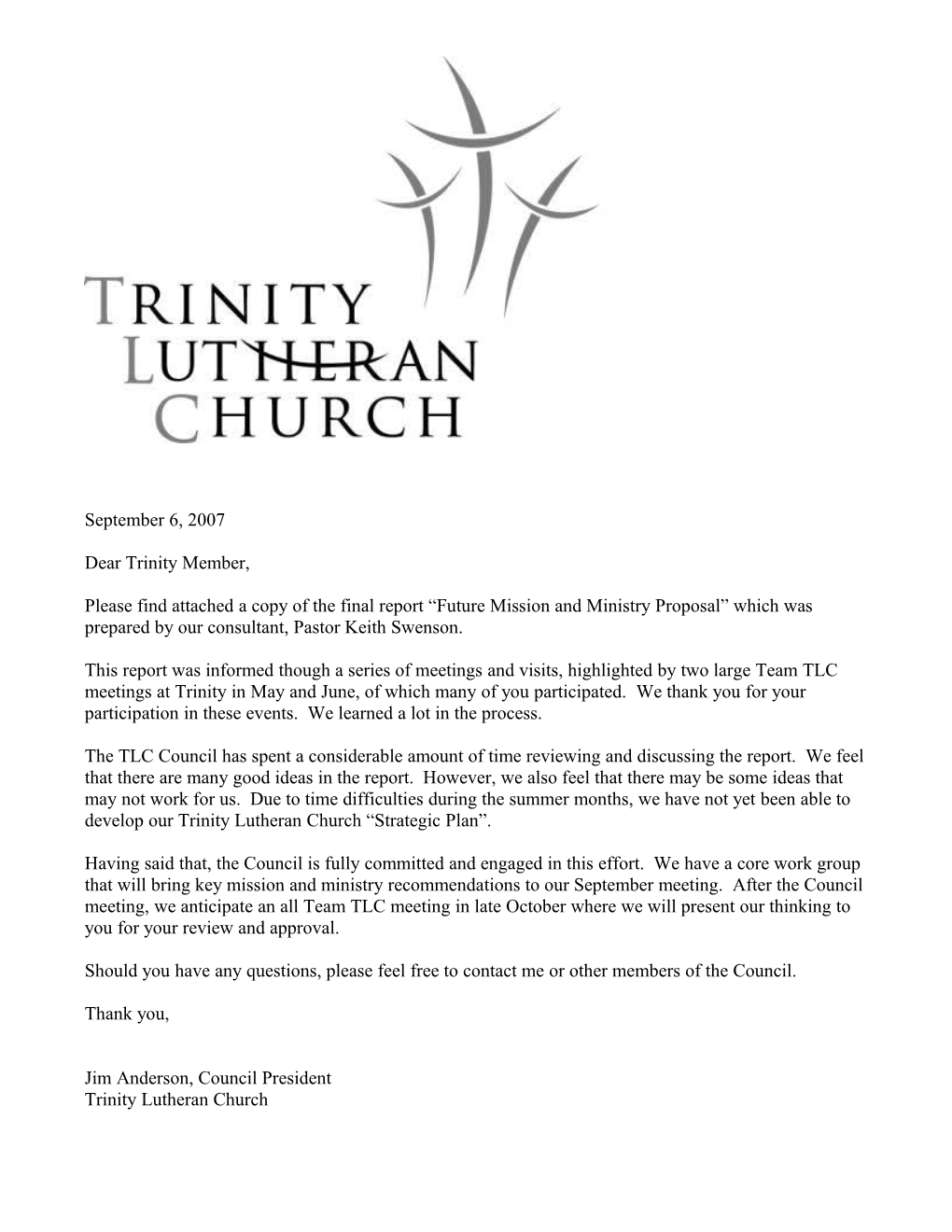 Dear Trinity Member