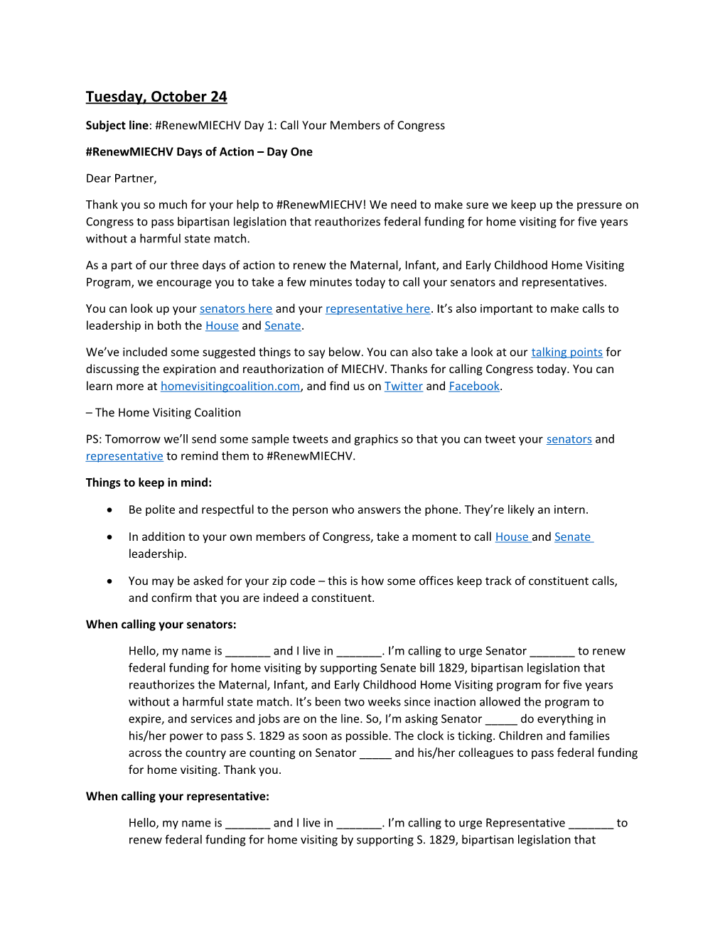 Subject Line: #Renewmiechv Day 1: Call Your Members of Congress