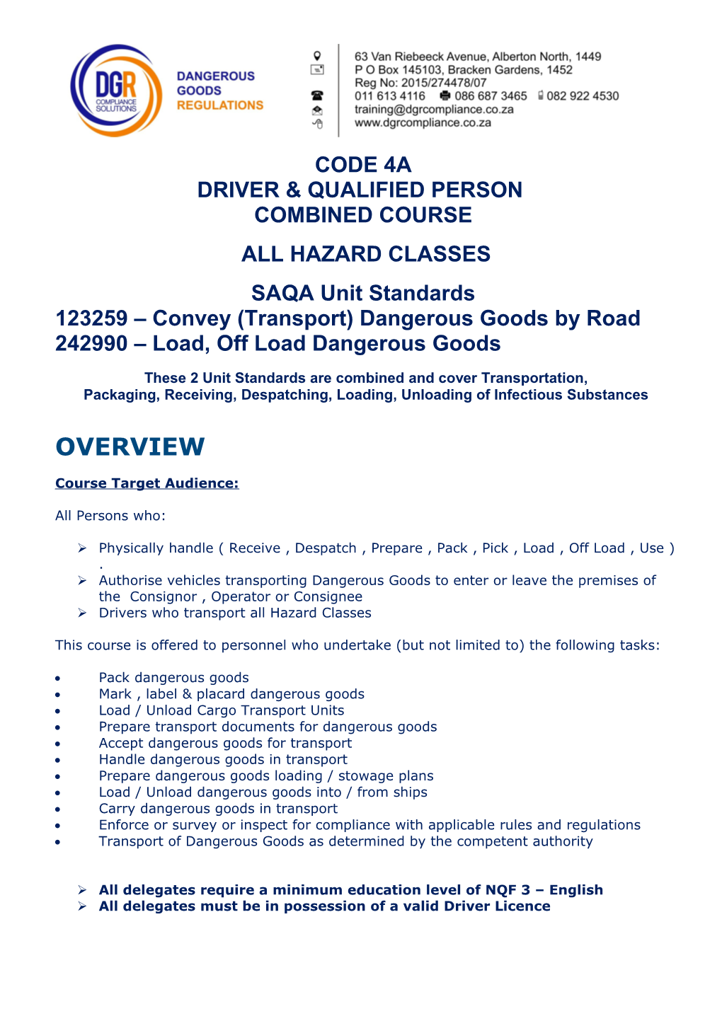 Driver & Qualified Person