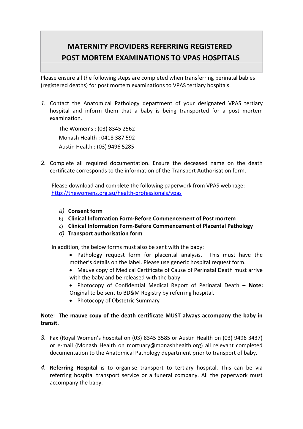 Procedure for Writing Standard Operating Procedures