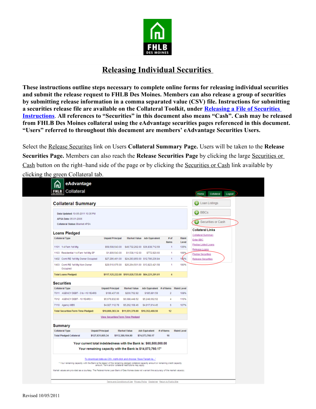 Releasingindividual Securities