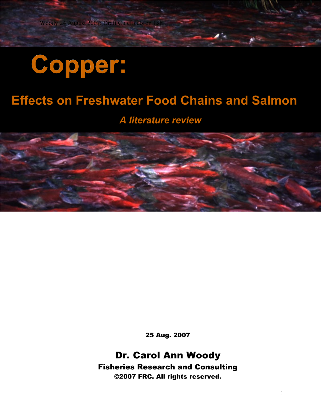 Copper: Acute and Chronic Impacts on Freshwater Fish