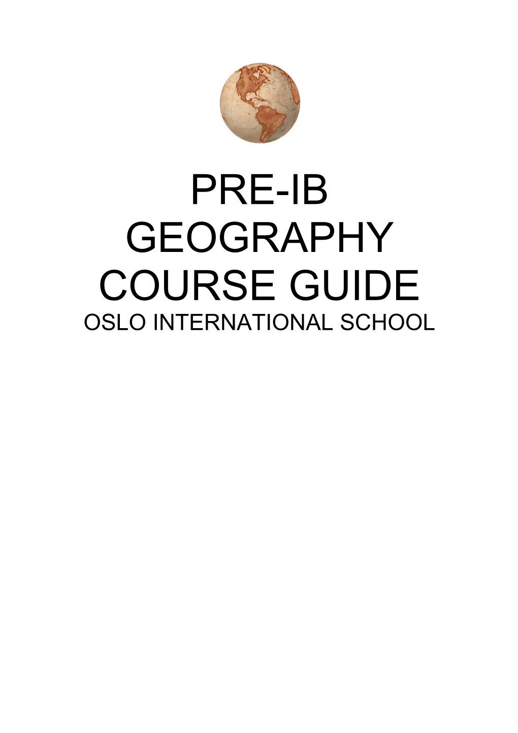 Pre-Ib Geography: Introduction