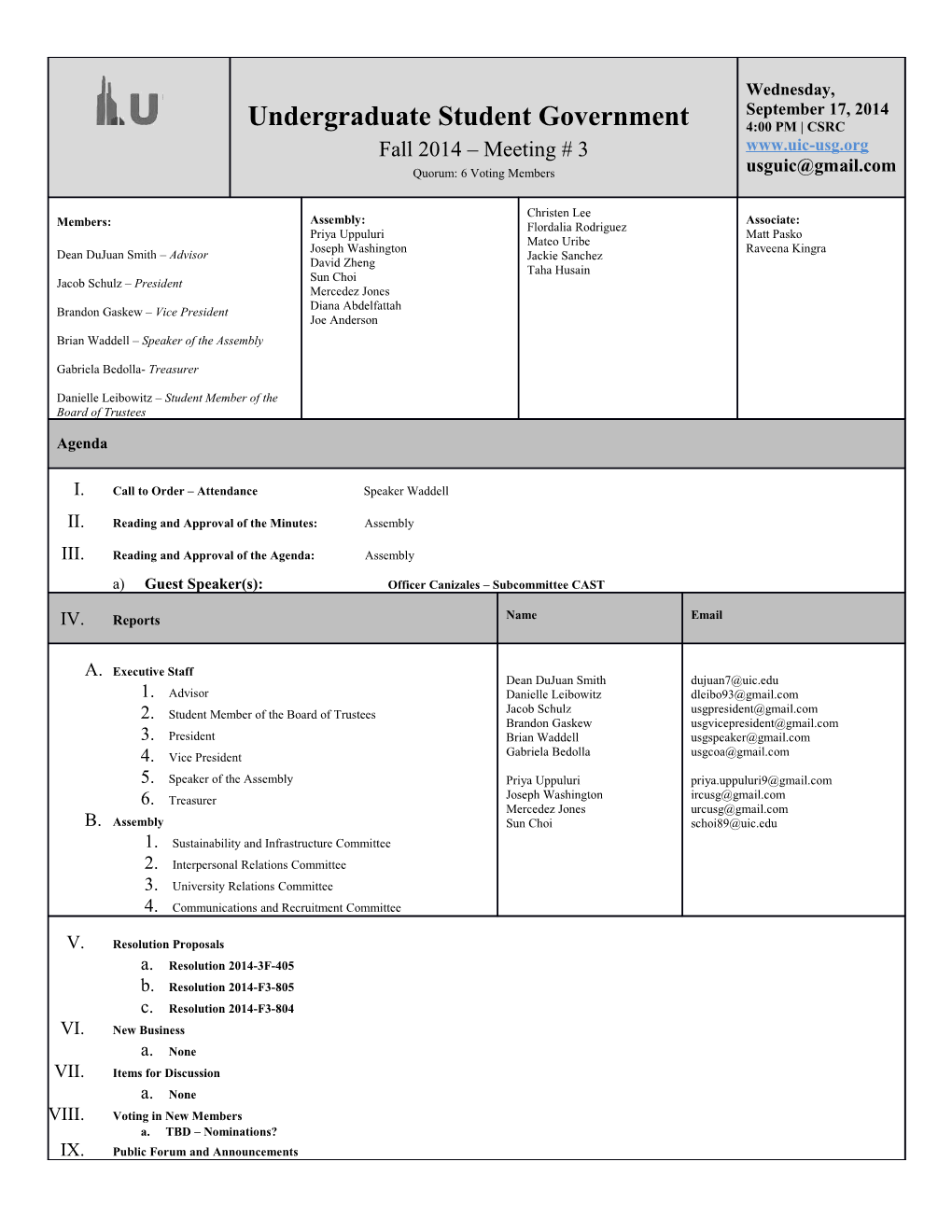 Call to Order Attendance Speaker Waddell