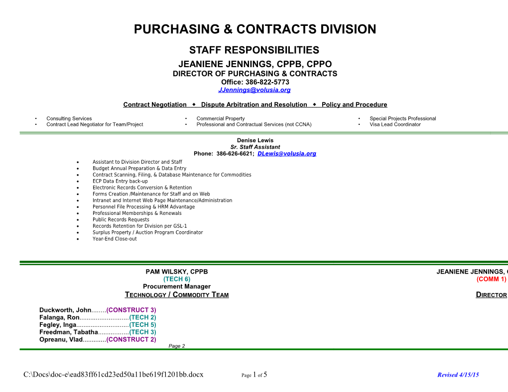 Purchasing & Contracts Division