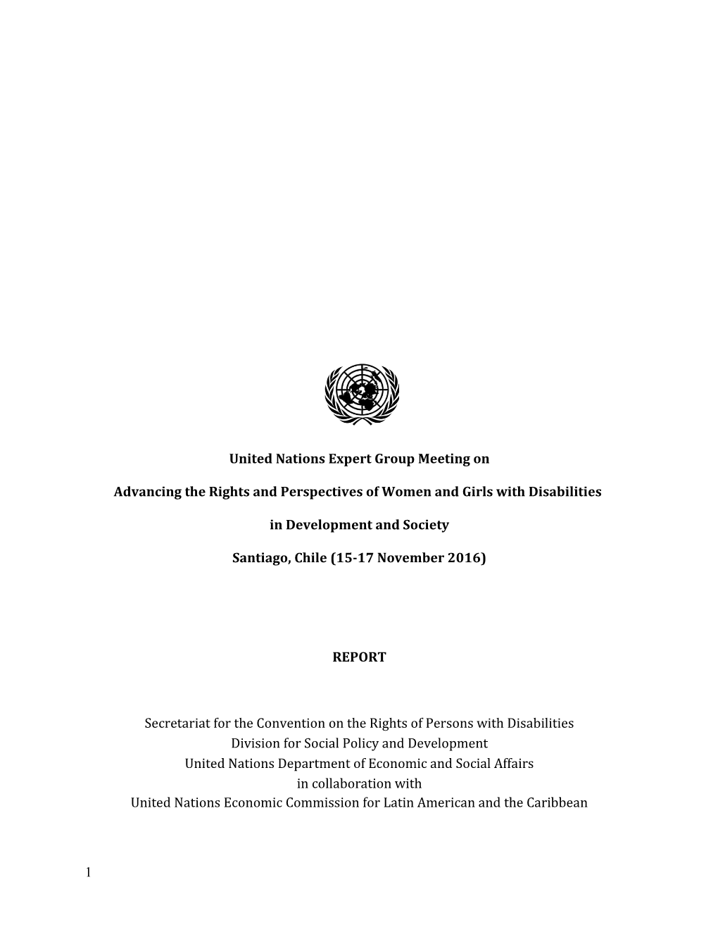 United Nations Expert Group Meeting On