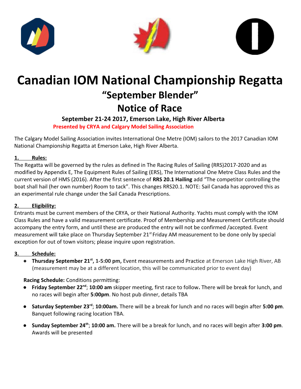 Canadian IOM National Championship Regatta