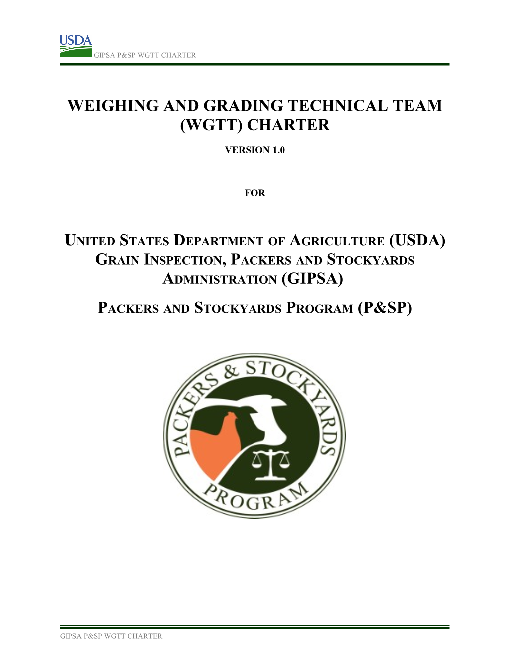 Weighingand Grading Technical Team (Wgtt) Charter