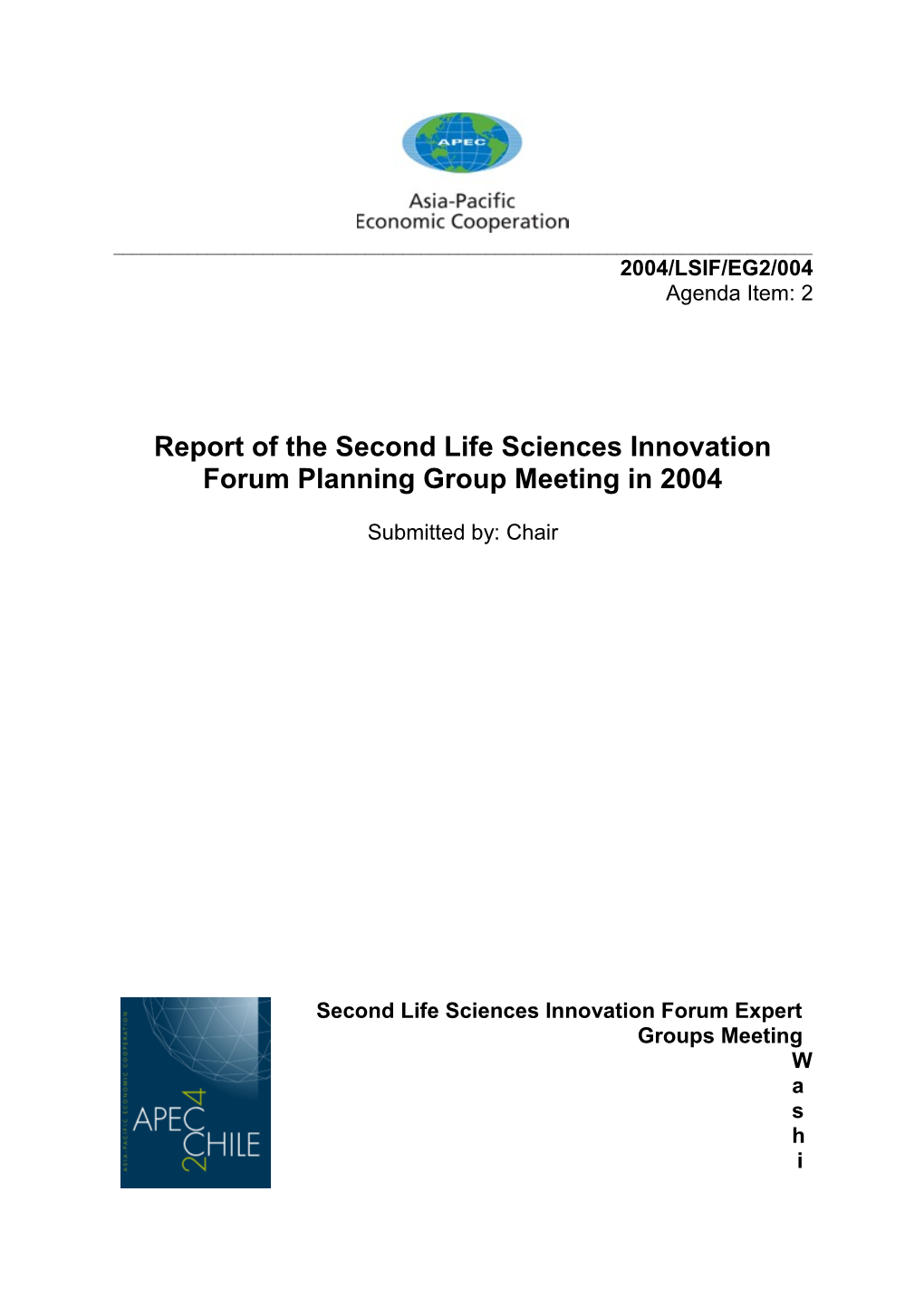 Report of the Life Sciences Planning Group