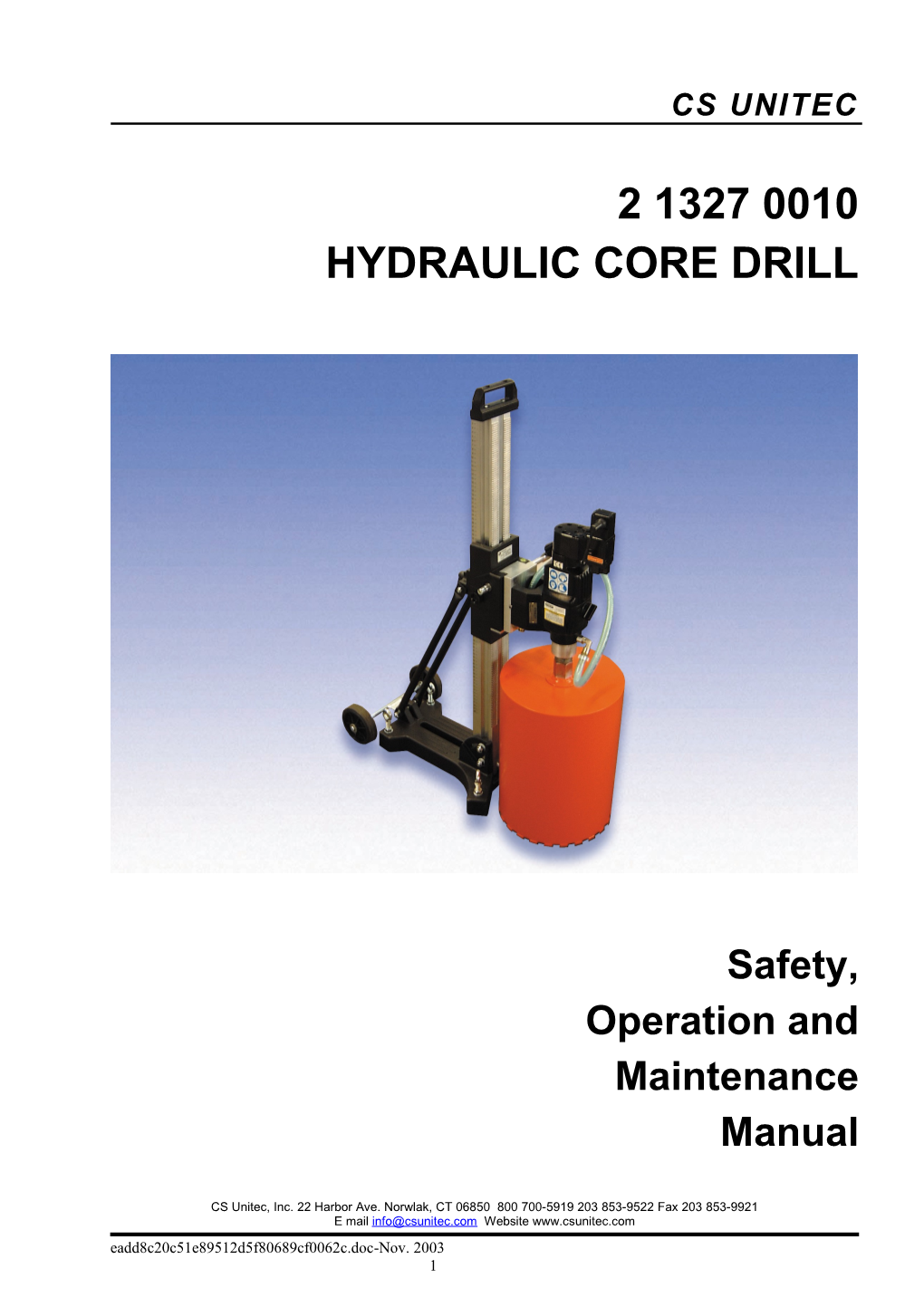 Hydraulic Core Drill