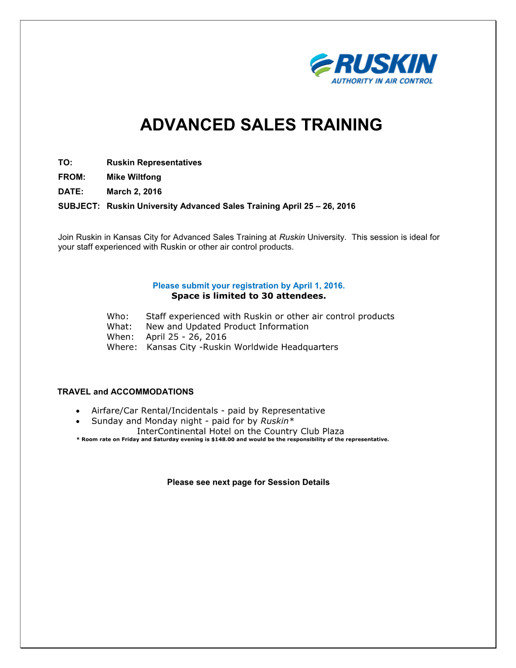 Advanced Sales Training