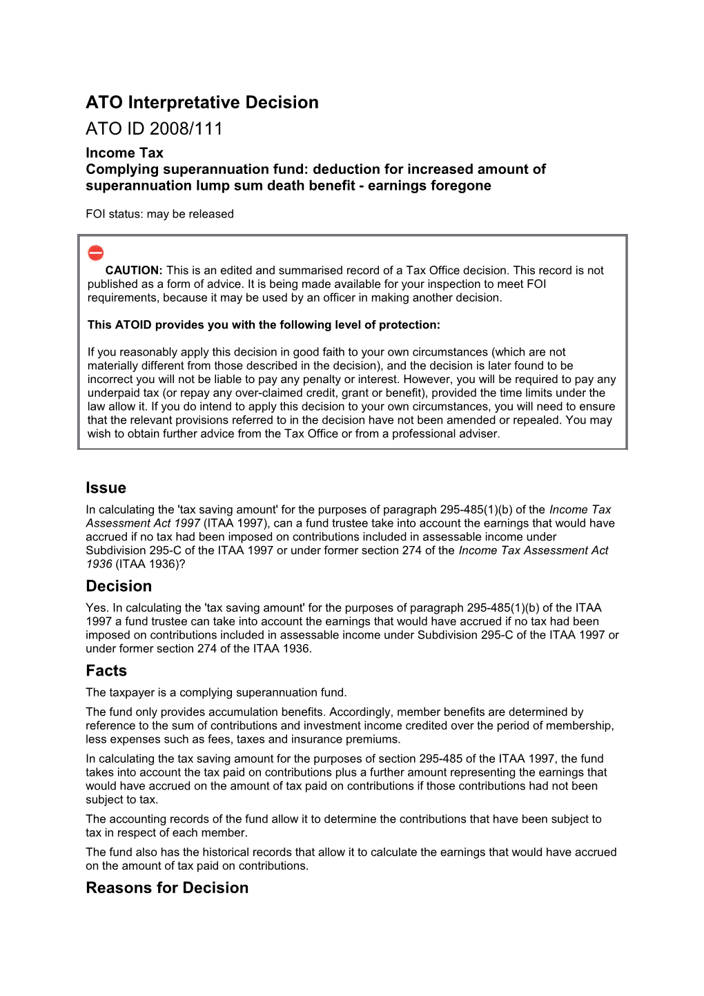 ATO Interpretative Decision