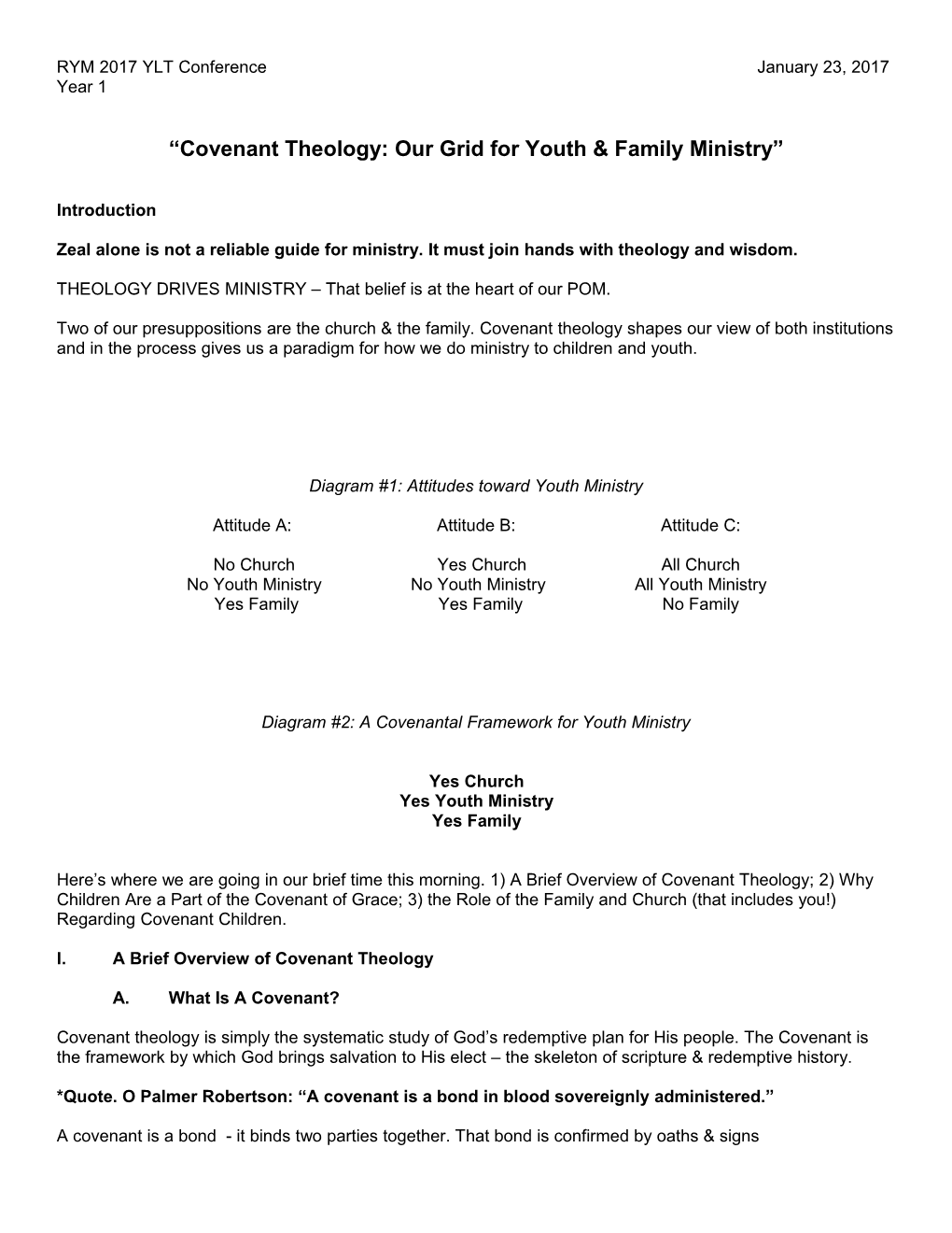 Covenant Theology: Our Grid for Youth & Family Ministry