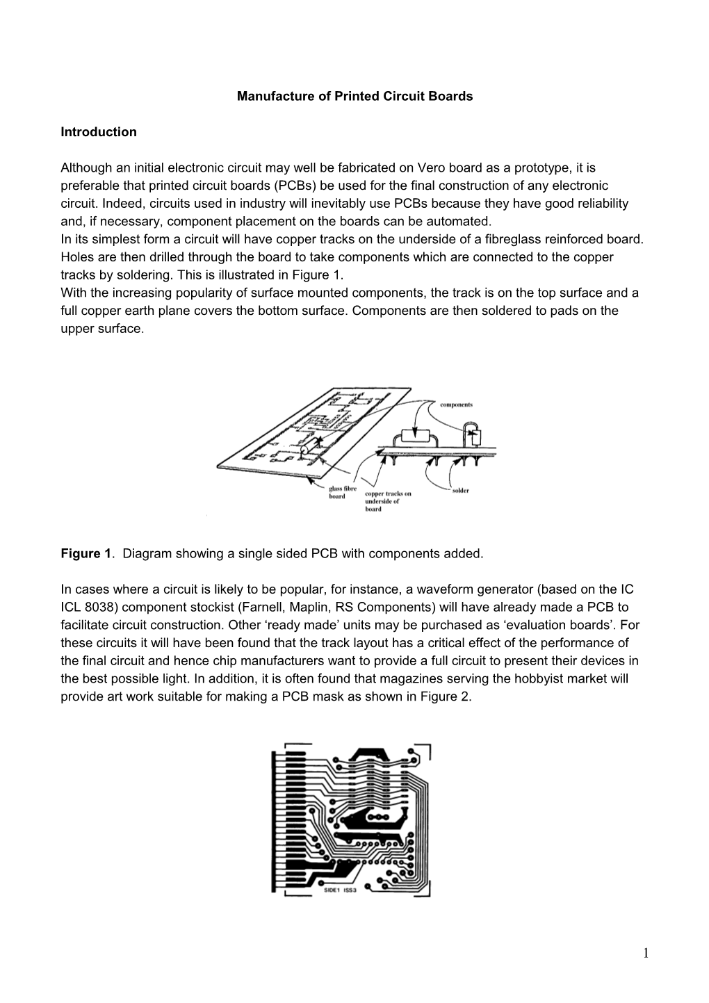 Manufacture of Printed Circuit Boards