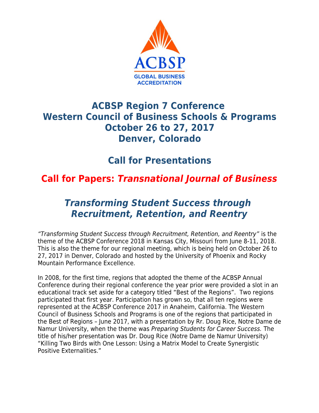 Western Council of Business Schools & Programs