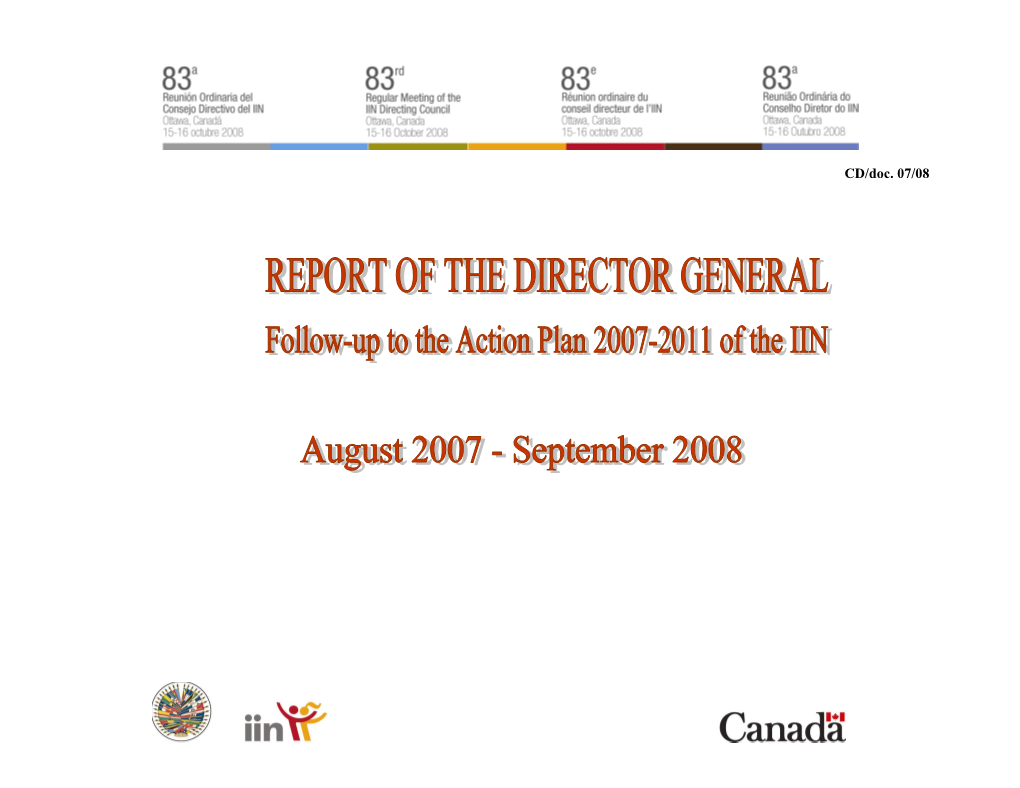 CD/Doc. 07/08 Informe De Gestión Ago/2007-Sept 2008