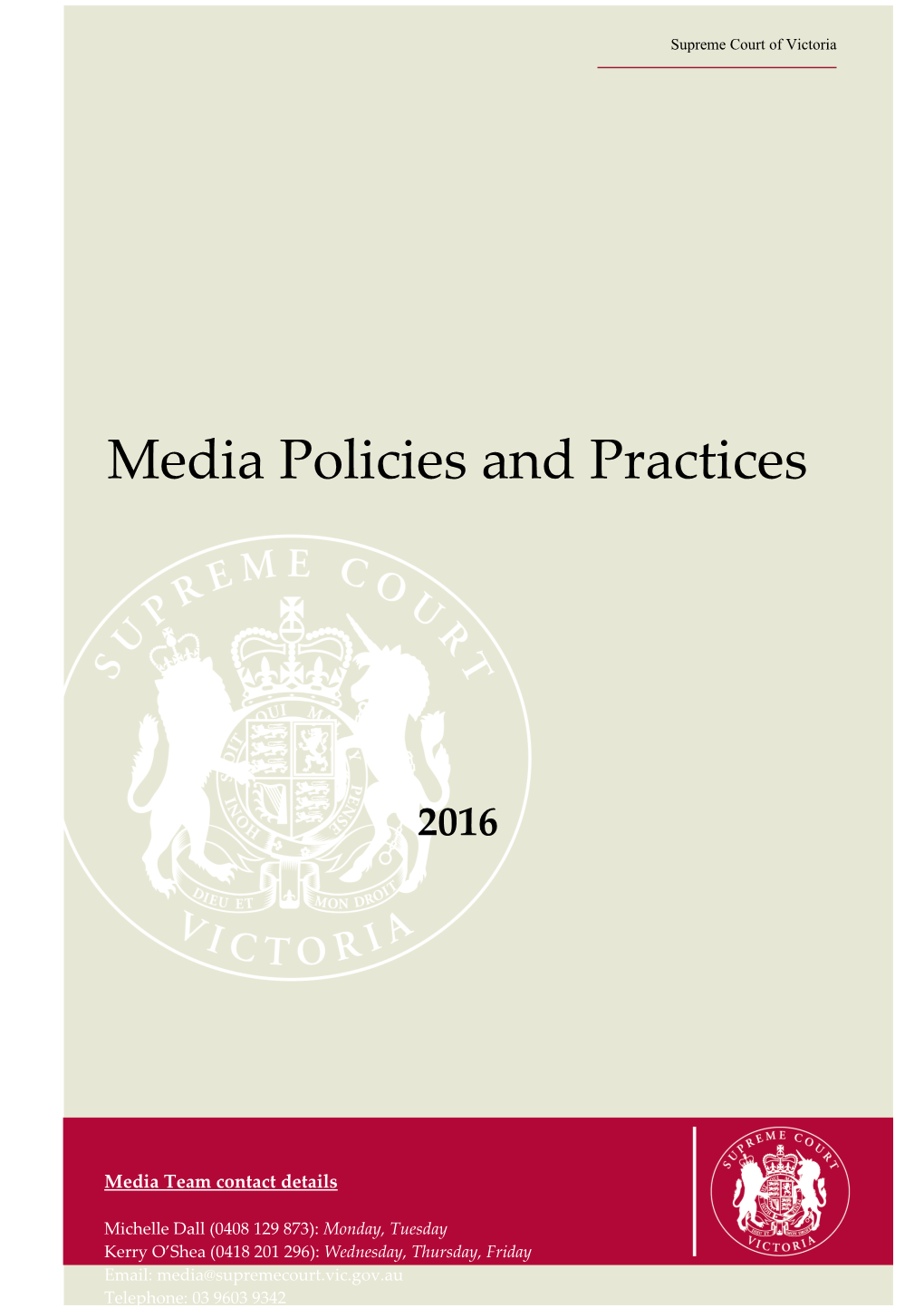 Media Policies and Practices