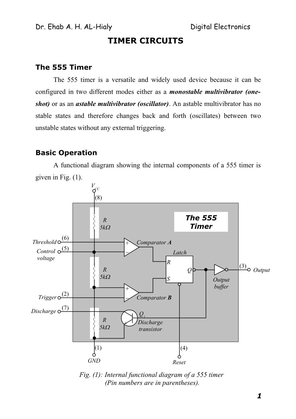 Dr. Ehab A. H. AL-Hialy Digital Electronics