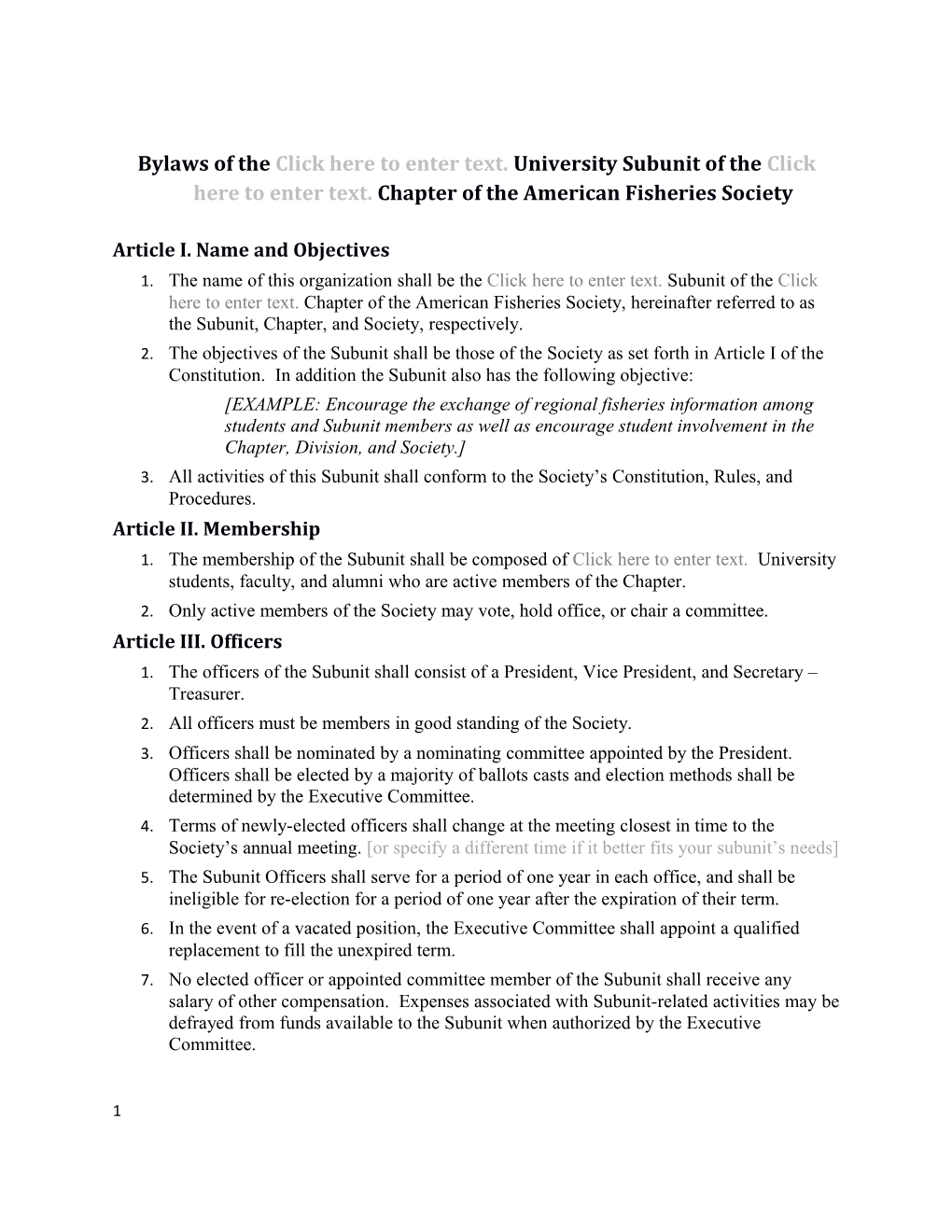 Bylaws of the Austin Peay State University Unit of the Tennessee Chapter of the American