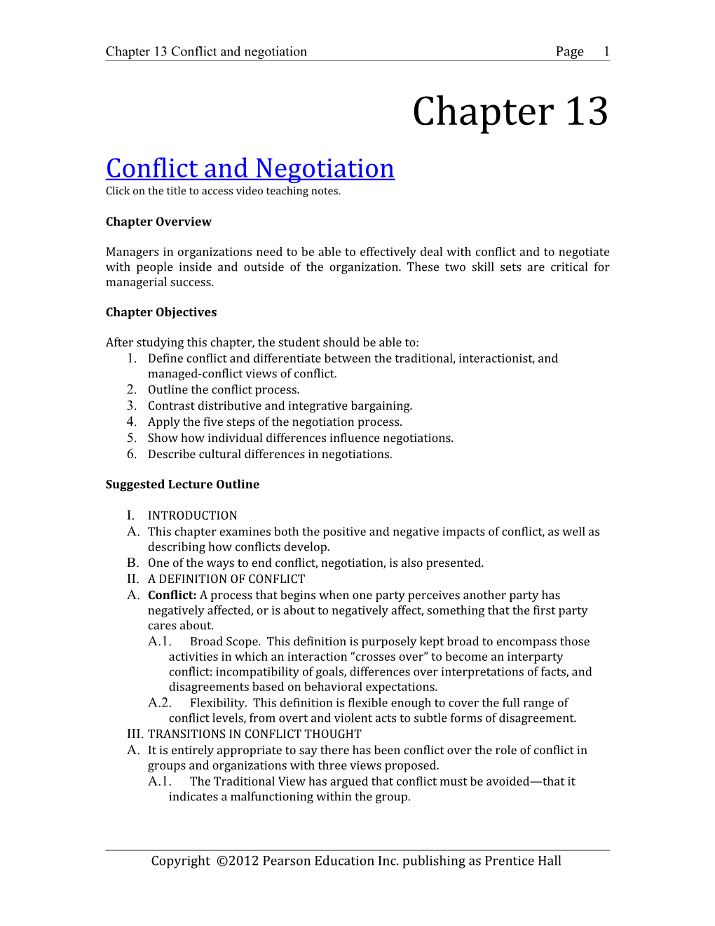 13: Conflict and Negotiation