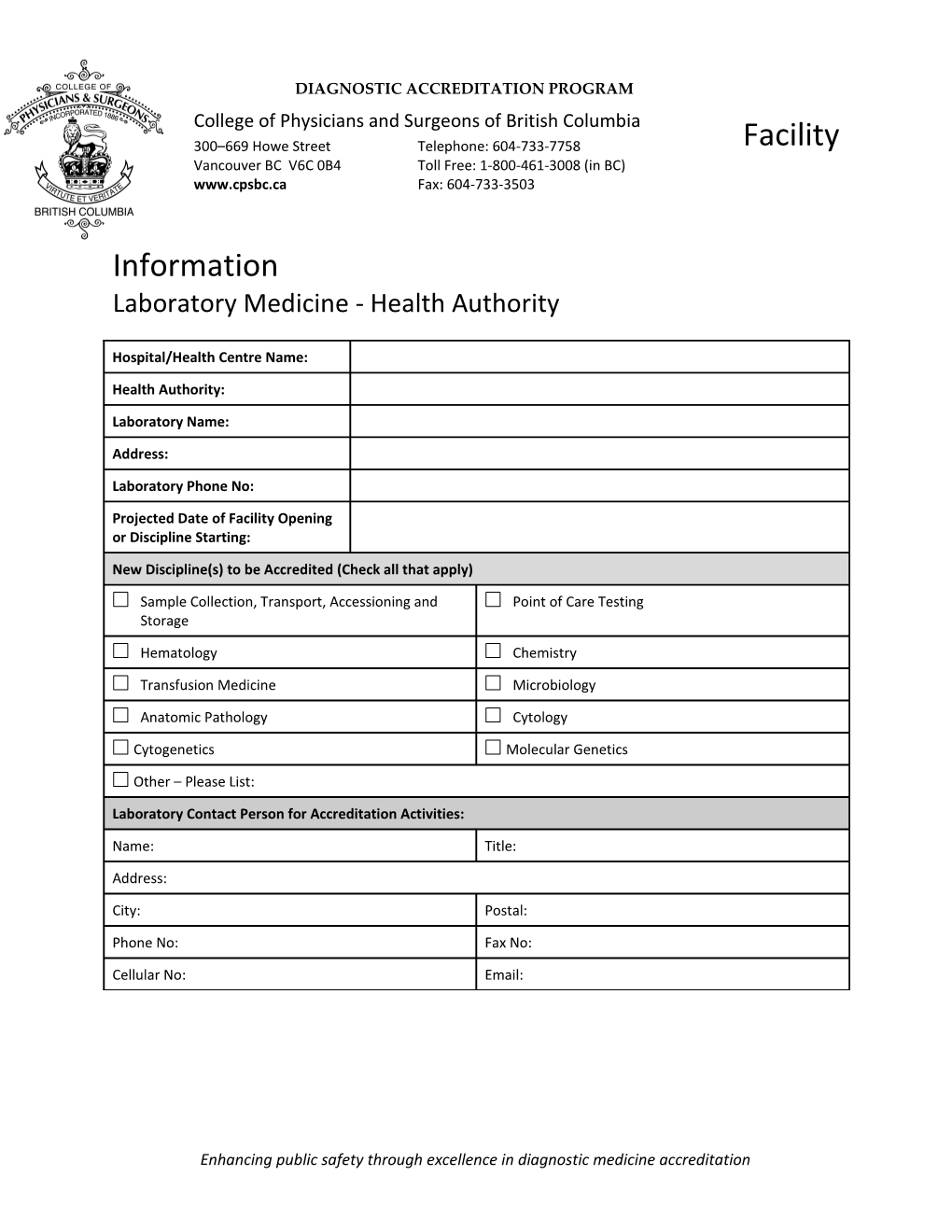 Laboratory Medicine - Health Authority