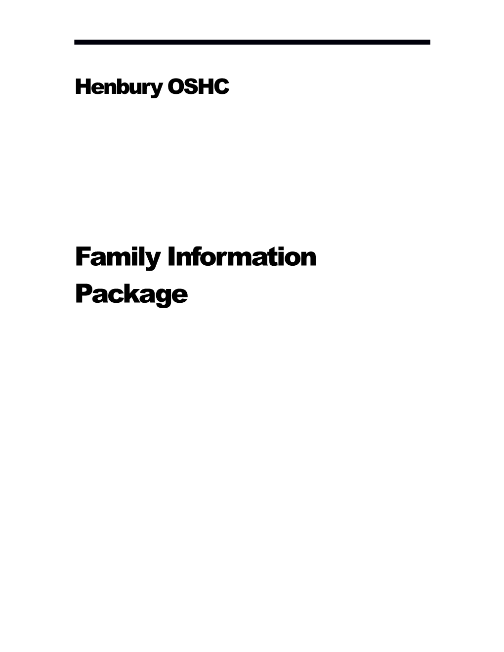 Family Information Package
