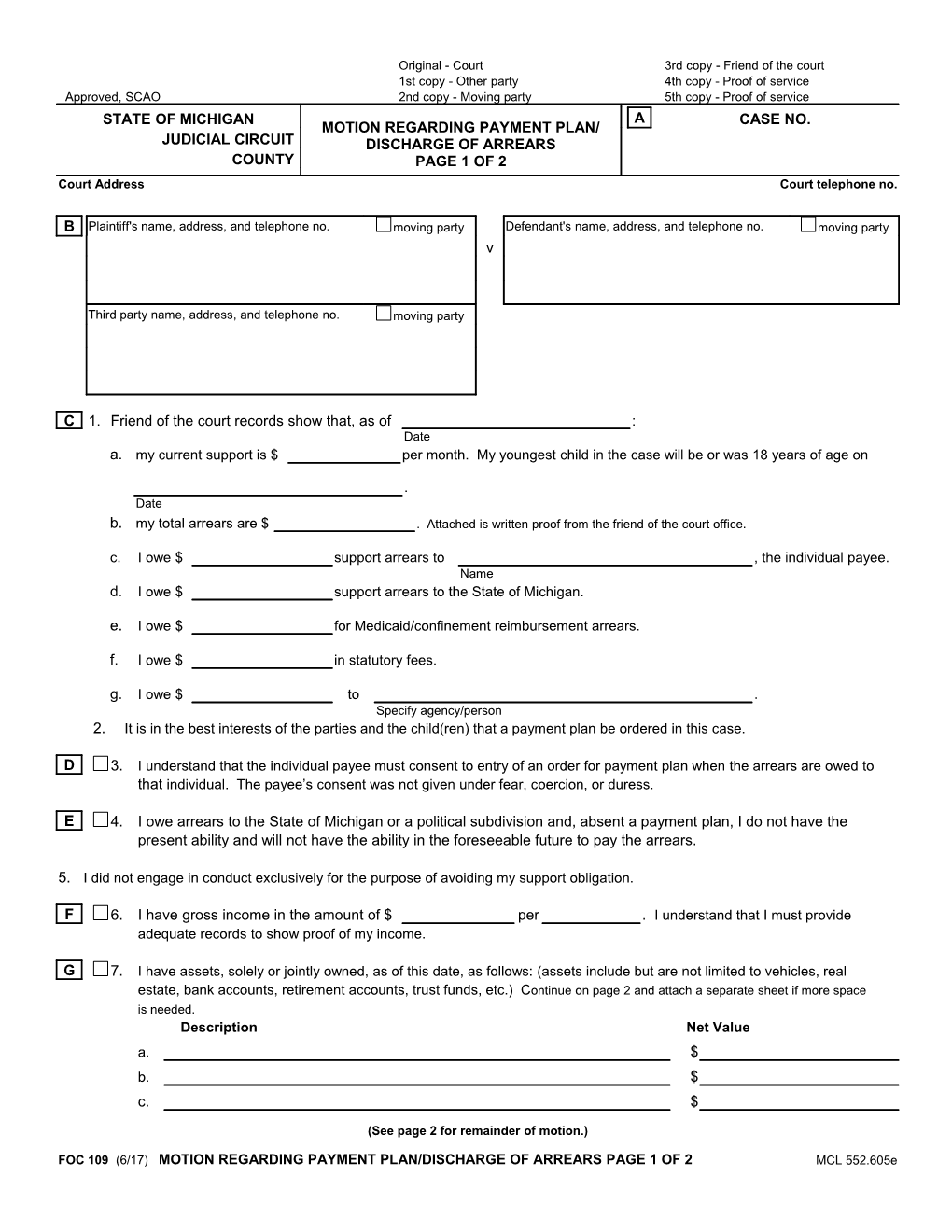 Motion Regarding Change of Domicile/Legal Residence