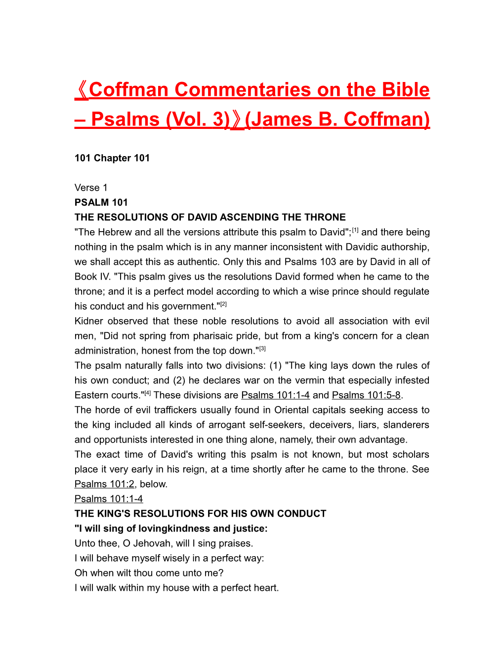 Coffman Commentaries on the Bible Psalms (Vol. 3) (James B. Coffman)