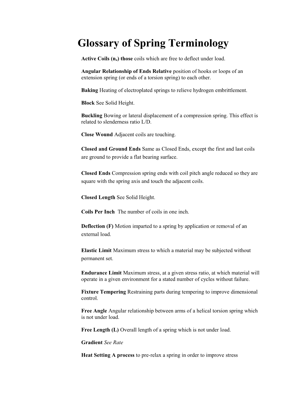 Glossary of Spring Terminology