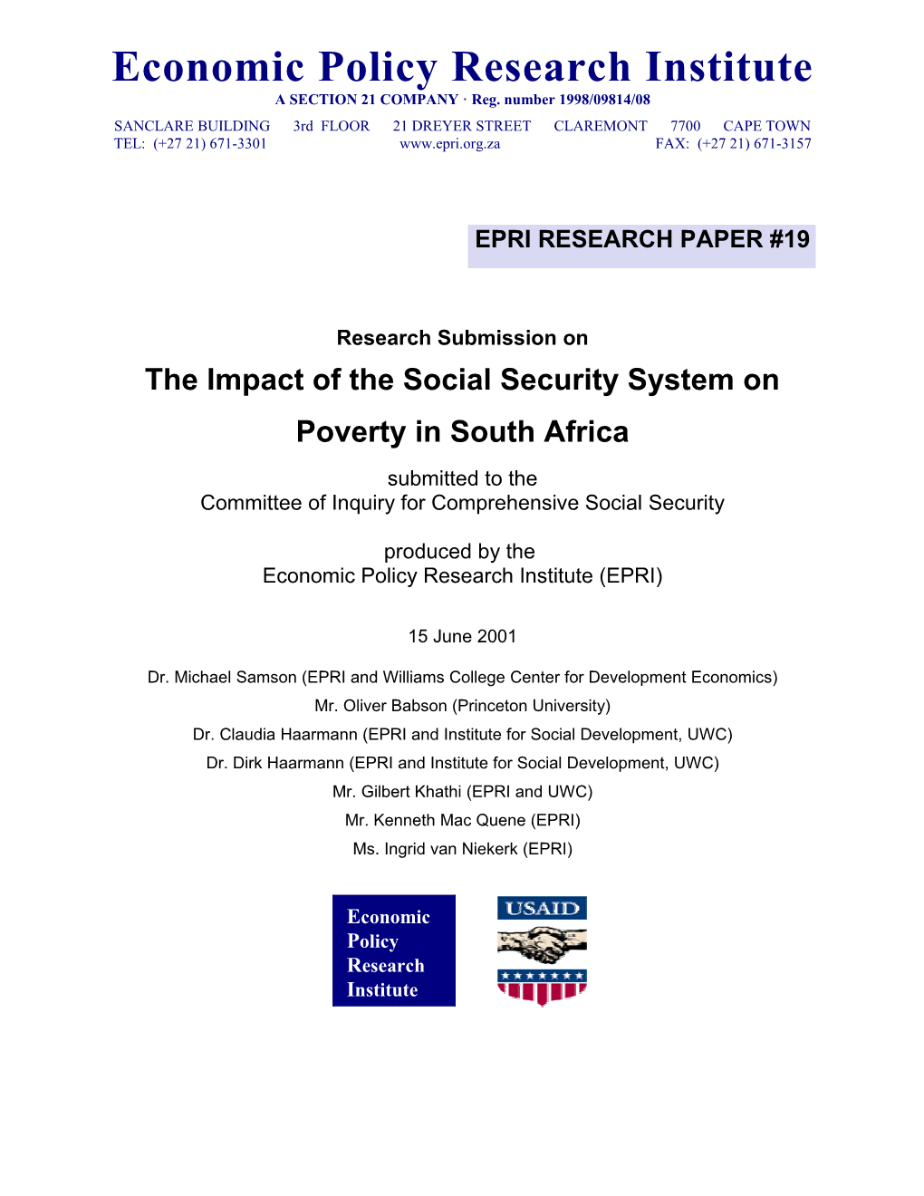 The Social Impact of the Basic Income Grant