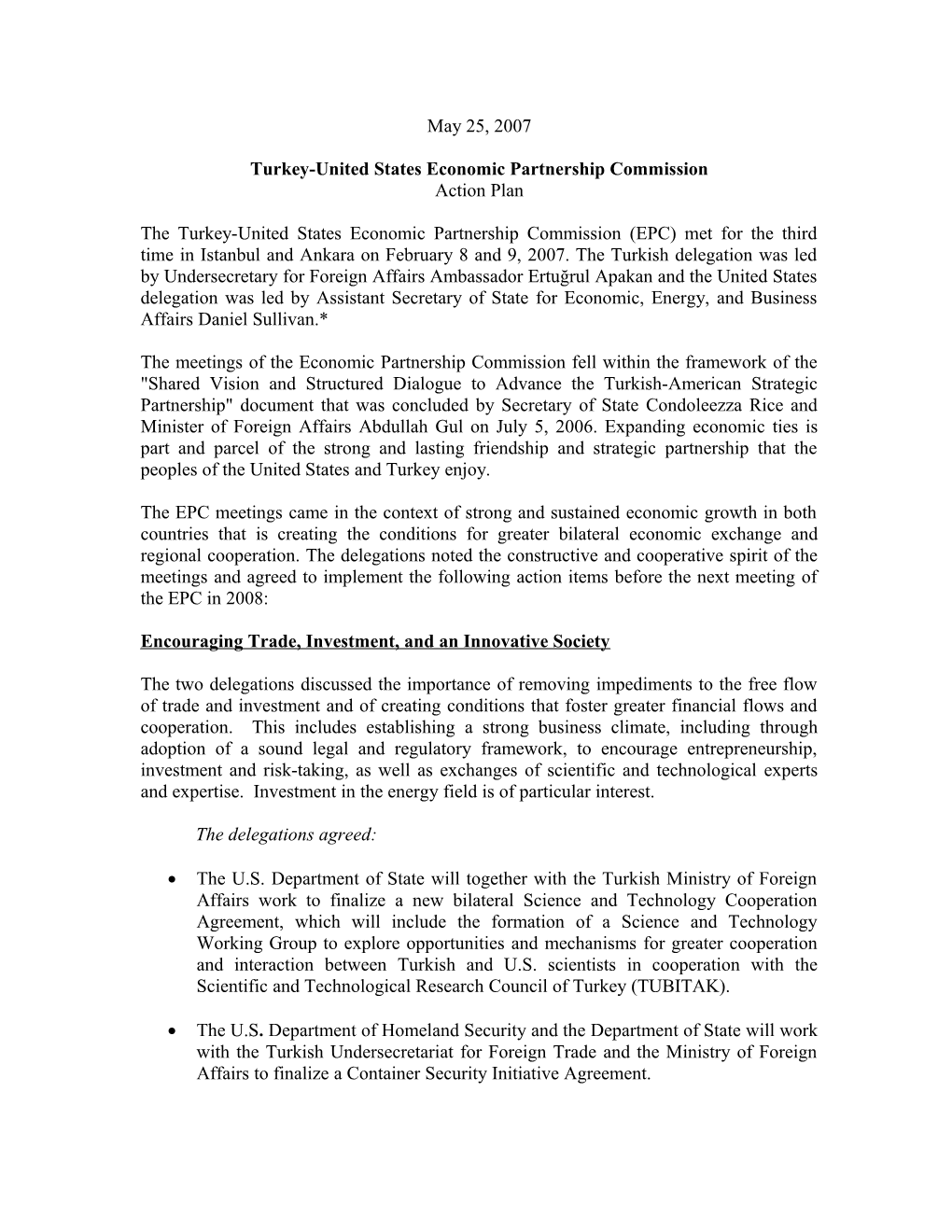 Turkey-United States Economic Partnership Commission